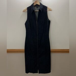 Ralph Lauren Black Label RARE Denim Shift Collared Midi Dress size 8